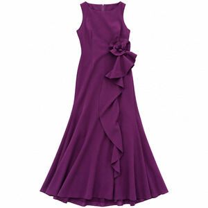 NEW Jessica Howard Women's Plum Purple Rosette Ruffle Formal Maxi Gown Size 16